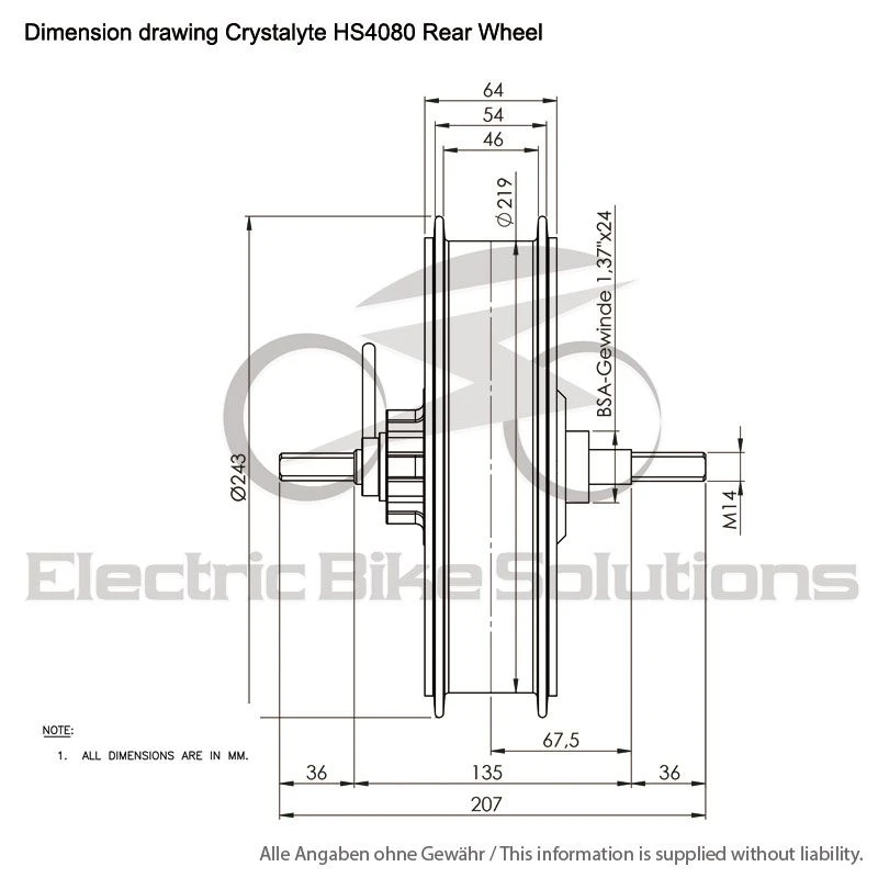 Crystalyte Hinterradmotor 1000W (XT150 Motorphasenstecker Und JST Hallsensorstecker) 10 Crystalyte Hinterradmotor 1000W (XT150 Motorphasenstecker Und JST Hallsensorstecker) – Bild 8