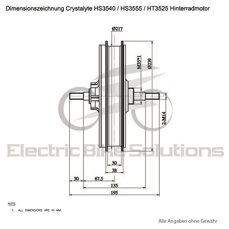 Crystalyte Hinterradmotor 1000W (XT150 Motorphasenstecker Und JST Hallsensorstecker) 9 Crystalyte Hinterradmotor 1000W (XT150 Motorphasenstecker Und JST Hallsensorstecker) – Bild 7